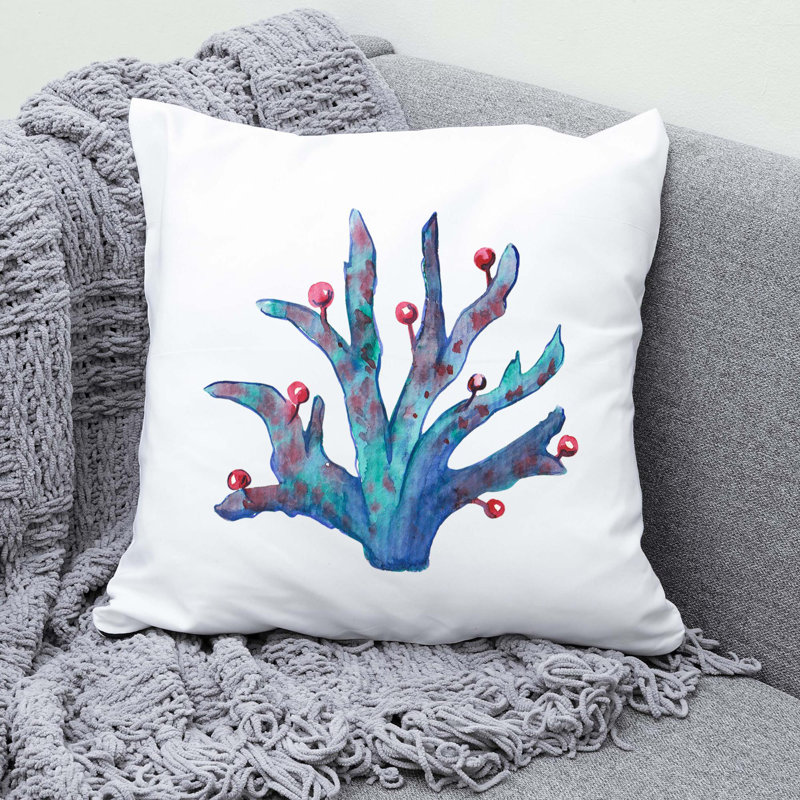 Nautical Sea Life_135 - Coussin décoratif en polyester, H 20 po x l 20 po