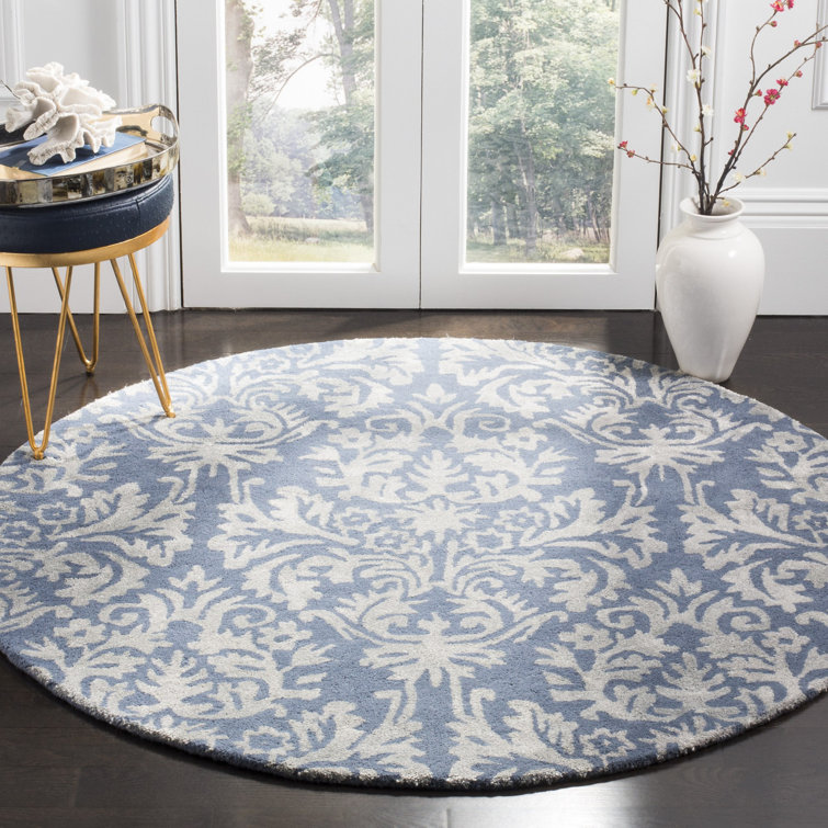 Domingues Hand Tufted Wool/Viscose/Cotton Rug in Navy/Gray
