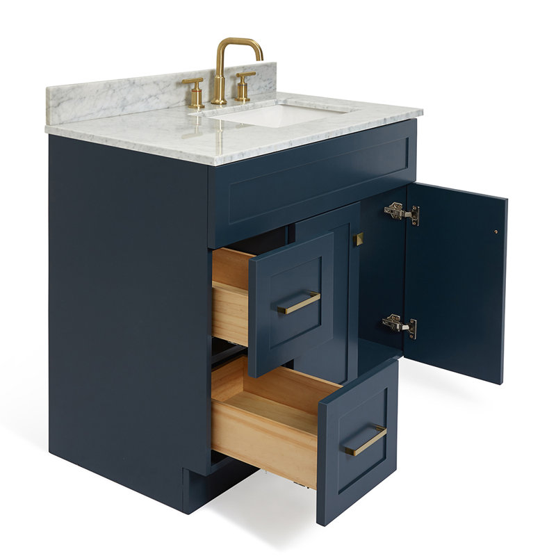 Ensemble de meuble-lavabo simple 37 po Partham, Bleu minuit