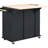 Kitchen Island With Electrical Socket & Foldable Leaf. Black. Wine Holder, Side Storage. Easy To Maintain Connection Expandable Shelf, Compartment, Modern Look-568209041-568209045