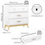 Armoire de rangement à 3 tiroirs de style nordique, commode blanche moderne avec poignées en or rose et base en bois massif, petit espace de rangement pour le bureau