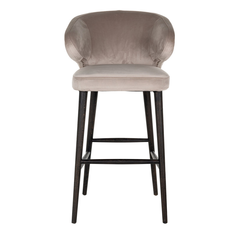 Tabouret en velours indigo
