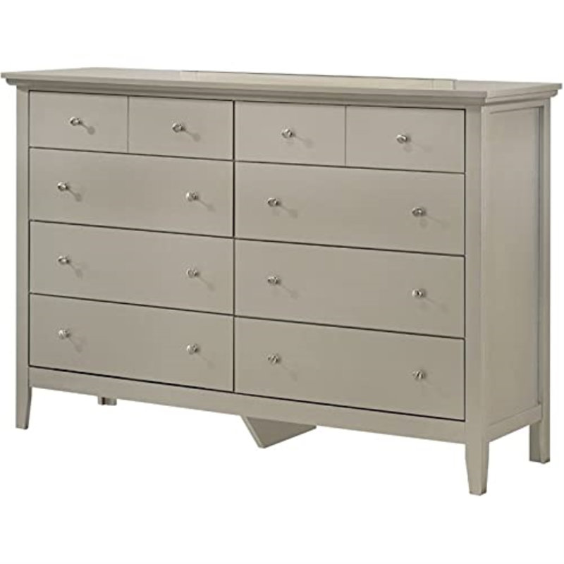 Hammond 8 Drawer 59" Double Dresser, Light Gray