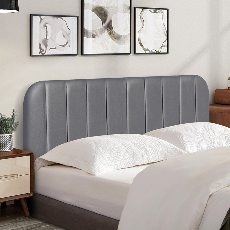 Upholstered Easy Assemble Headboard, Gray, Queen