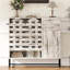 Armoire de style campagnard 44,3 po avec rangement, console de bar avec rangement, armoire de rangement rustique avec portes en treillis arquées et tiroir - pour le salon, la cuisine, l'entrée rétro blanc