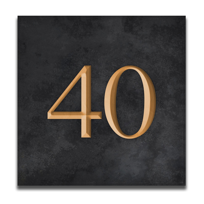 Velia 17.78cm H Stone House Number, 40, Gold