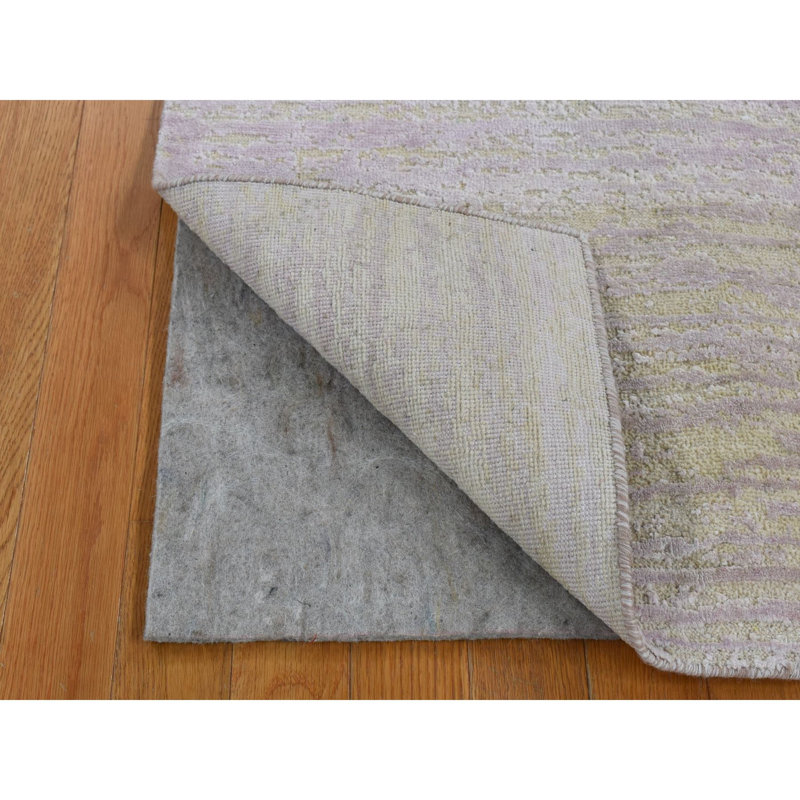 2 po x 3 po vert clair, conception moderne, soie pure avec de la laine, noué à la main, tapis oriental mat 041C041F96124B7F963AC7958B690FD7