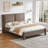 Upholstered Platform Bed with Tufted Headboard, Modern Minimalist Bed Frame for Bedroom, Soft Fabric Upholstery Bed-1828351220-1828351222