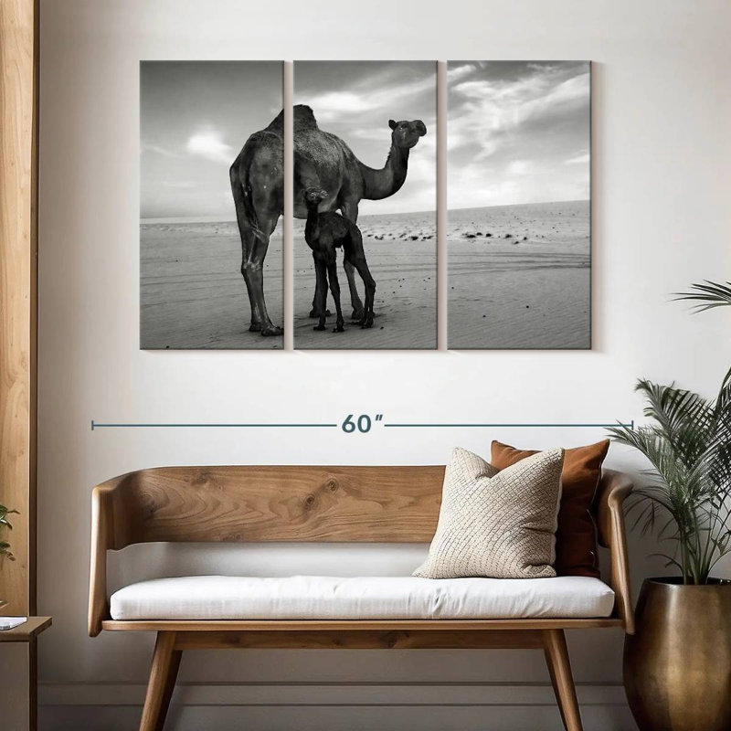 Brampt Monochrome Camels, 32" H x 50" W
