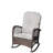 Grey Cushion Wicker Rocking Chair - Wide Seat, Steel Frame, High Capacity-1462972495