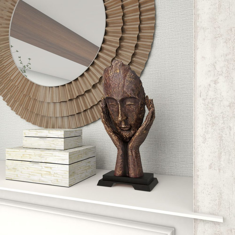 Buste brun en polystone
