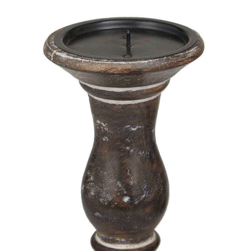 Porte-bougie en bois, Brun