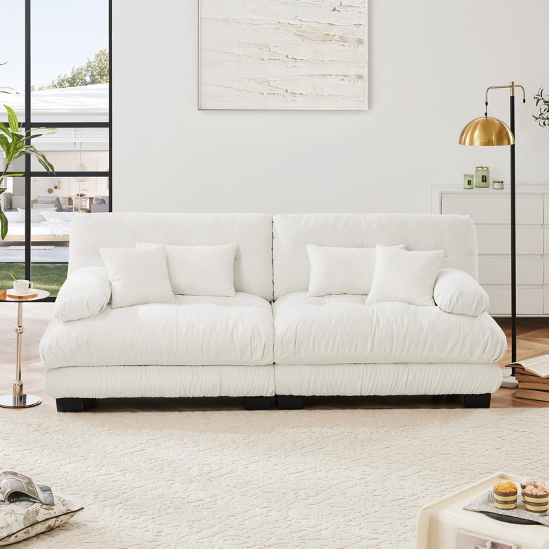 Canapé modulaire à combinaison gratuite, Chenille blanche