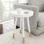 Table de bout ronde avec plateau, table d'appoint Mid-Century moderne à deux tons avec pieds fuselés pour le salon, la chambre à coucher ou le bureau