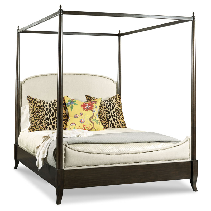 Carrington Poster Upholstered Canopy Bed, Queen