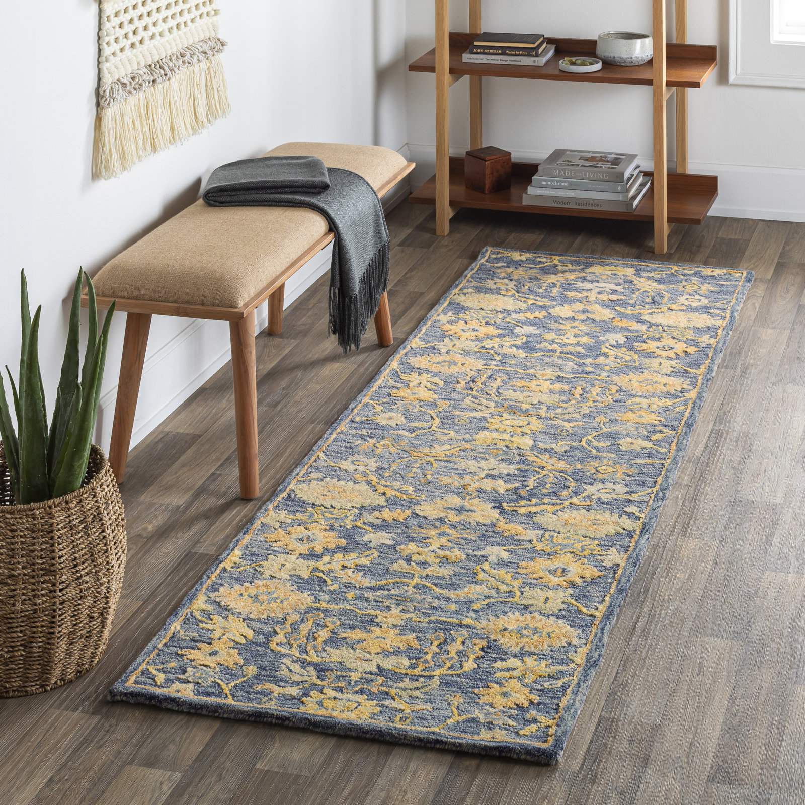 Conroe Hand-Woven Floral Rug, Rectangle 2' x 3'