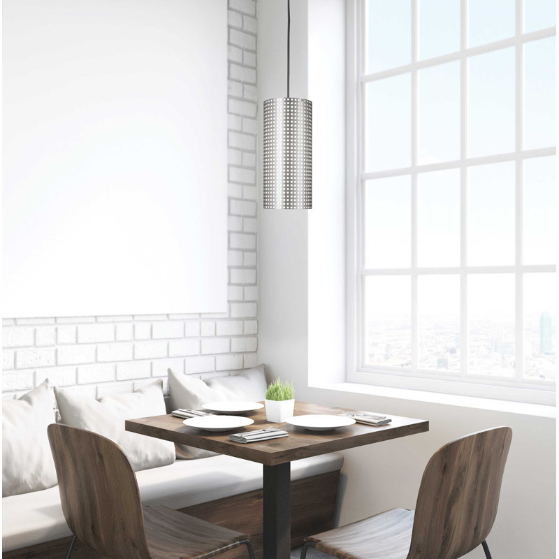 Grid 1 - Light Brushed Steel Single Pendant