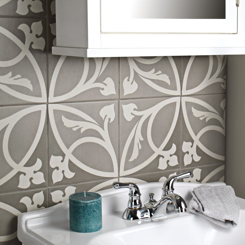 Caprice Taupe 8" x 8" Porcelain Patterned Wall & Floor Tile
