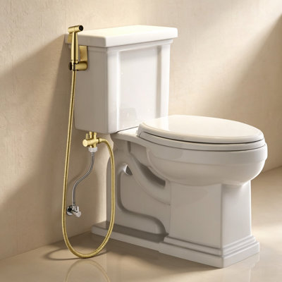 Robinet de bidet mural moderne à 1 poignée - eau chaude et froide réglable en or brossé