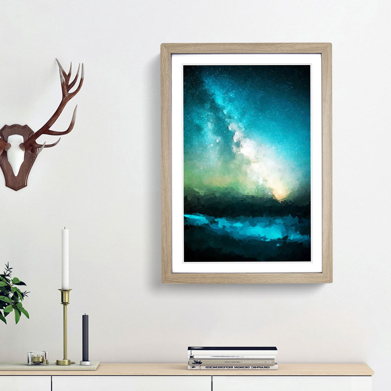 Stars Above Hawaii - Picture Frame Graphic Art Print, 48cm H x 36cm W x 2cm D, Oak Framed