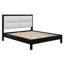Lit plateforme avec tête de lit tapissier en velours, lit de style Mid-Century moderne avec structure en bois massif-1154945810-1154945805