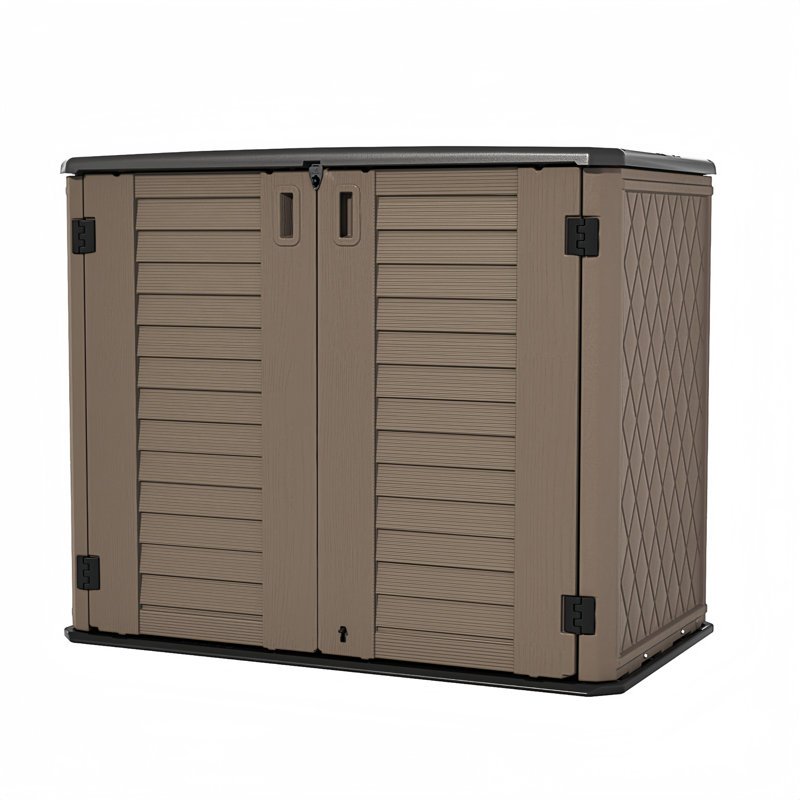 Armoire de rangement d'extérieur en résine Yardgrace, Brun