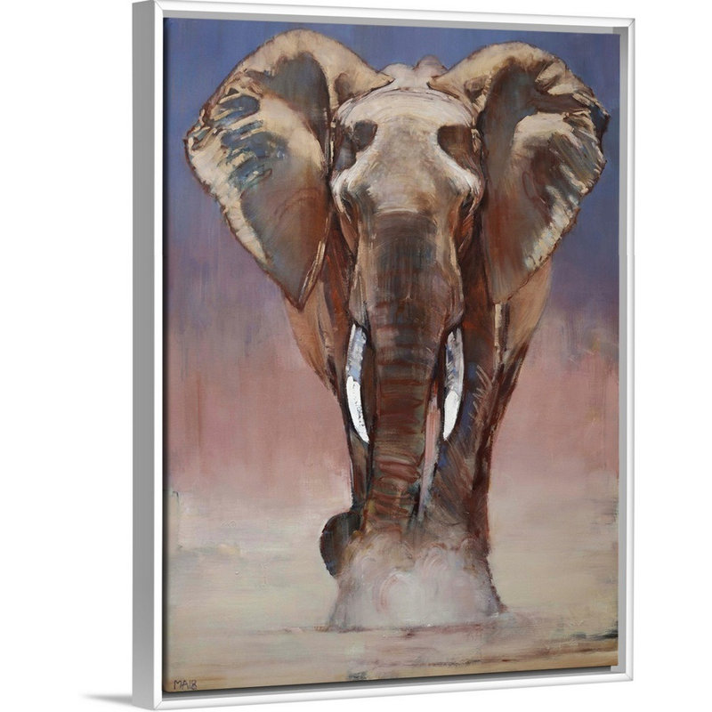 «Dust Bath, Loisaba, 2018» par Mark Adlington, impression sur toile, Cadre flottant blanc, H 26 po x l 20 po x P 1,75 po