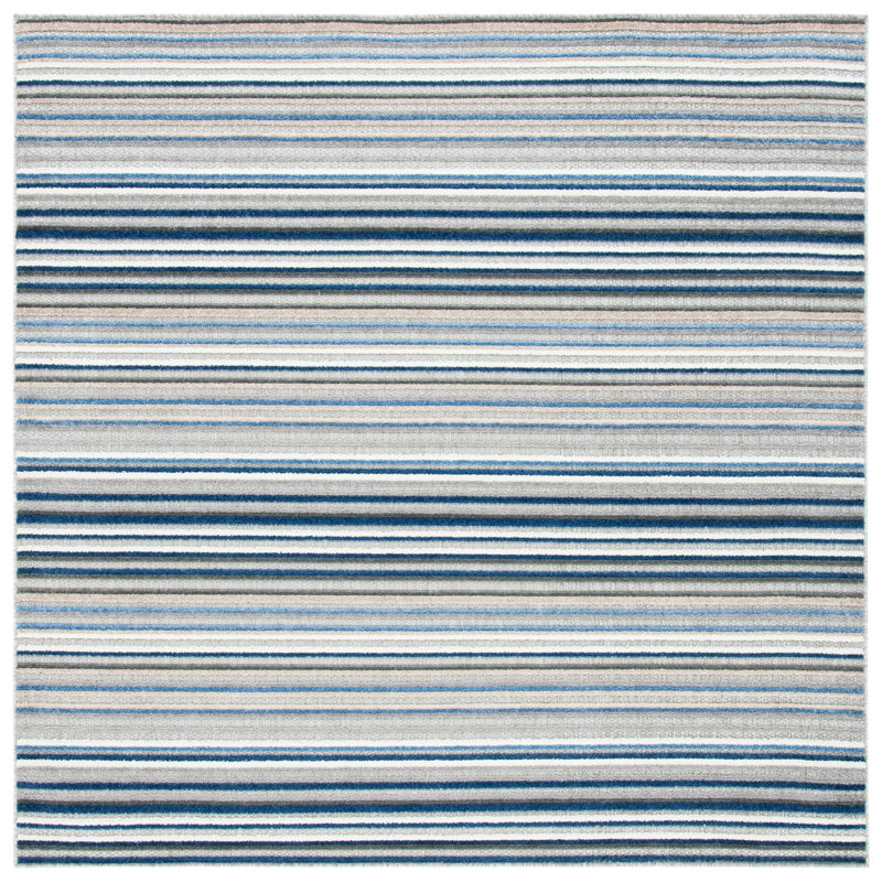 Tapis d'intérieur / extérieur à rayures Cabana Performance, Carré 6 pi 7 po