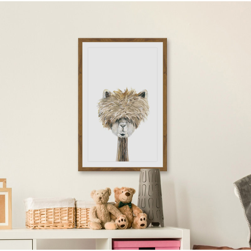 «Haired Llama», reproduction encadrée, H 30 po x l 20 po x P 1,5 po, Blanc mat