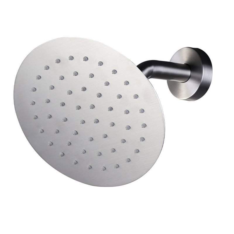 Wide Round Rain Shower Head For Bathroom With 1.8 GPM High-Pressure Swivel Rainfall Spray, Brushed Nickel