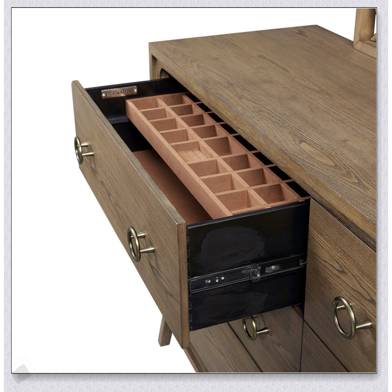 Commode 6 tiroirs au fini latté avec feutre et doublure en cèdre pour un rangement élégant
