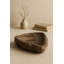 Bol en travertin gris Posey, forme organique et bords bruts