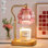 Lampe bougie chauffe-plat moderne avec gradateur, lampe en verre à hauteur réglable pour les cadeaux, décoration intérieure, rose