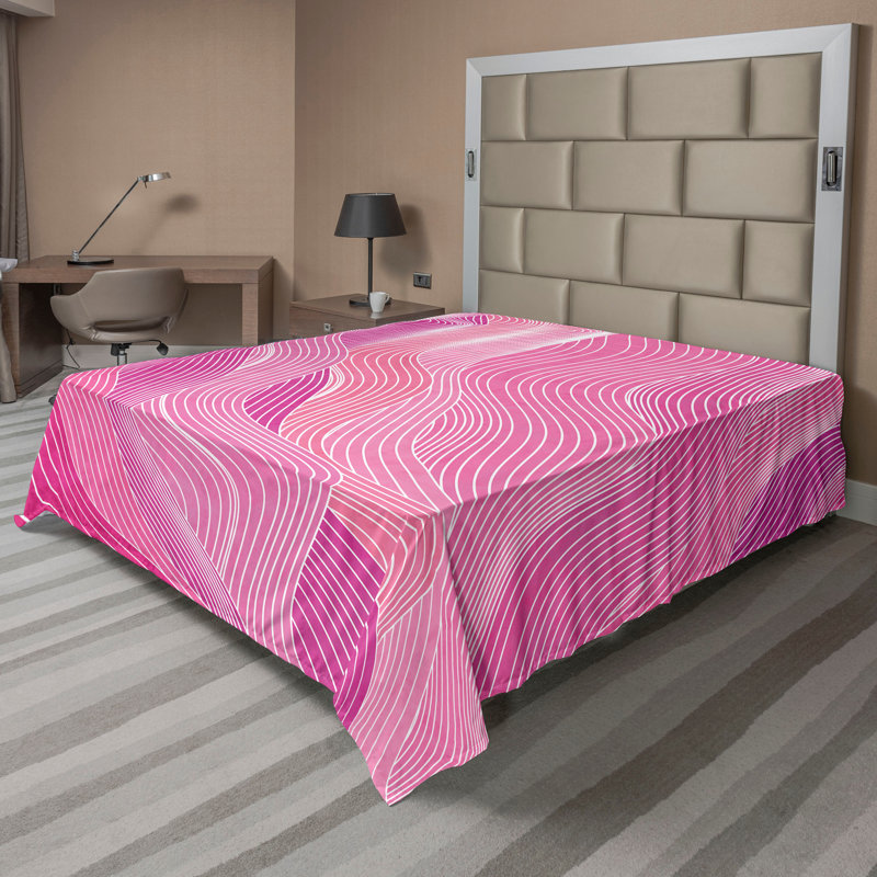 Drap plat moderne de style bohème Ambesonne, Drap plat grand, Magenta/Blush Coral Abstract