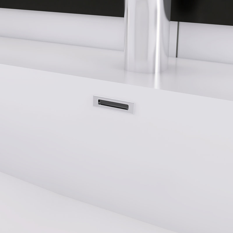 Meuble-lavabo mural simple avec plateau en résine, 42", Blanc lustré