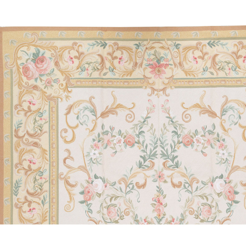 Hand-Knotted High-Quality Beige and Yellow Area Rug