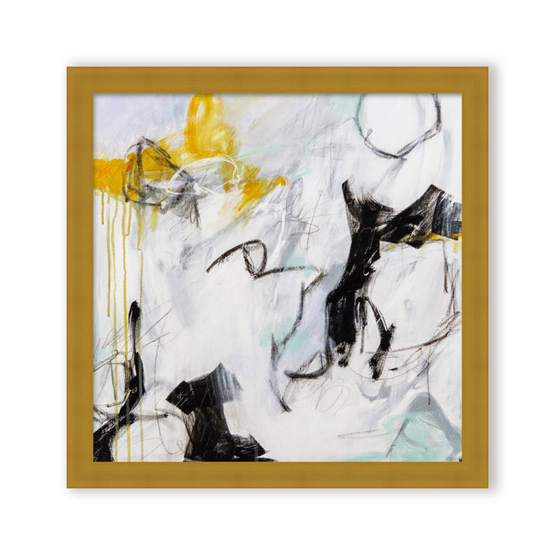 Little Black Dress Print by Patricia Schwimmer, 12" H x 12" W x 1.125" D, Framed Print, Gold