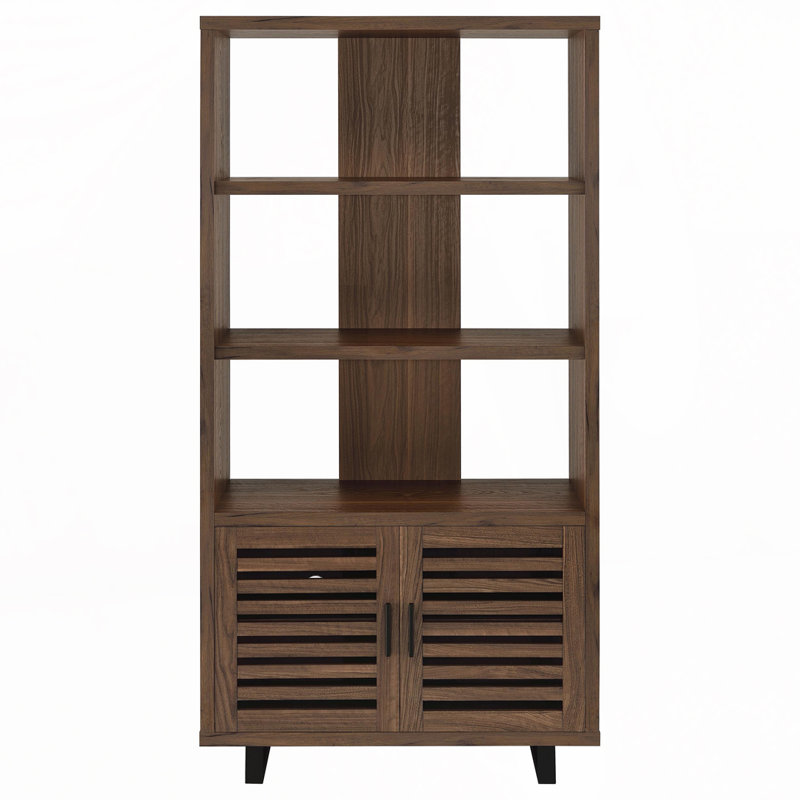 Bibliothèque ouverte à 3 tablettes avec portes