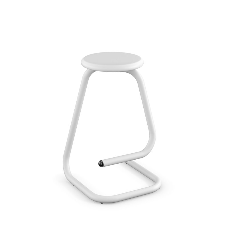 Tabouret en métal Paperclip70, Blanc