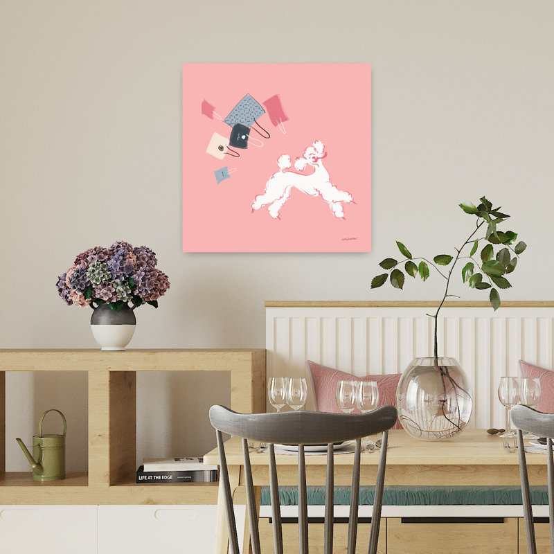 Art contemporain abstrait caniche, H 18 po x l 18 po