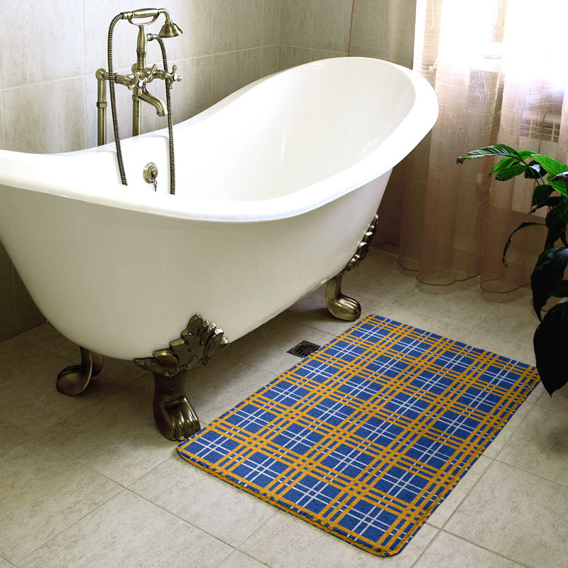 Tapis de bain LA, l 21 po x L 34 po, Bleu/orange