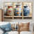 Toile avec cadre flottant or
