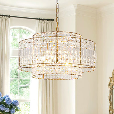 Lustre tambour en cristal 5 lumières