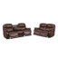 Ensemble de salon en cuir fleur 2 pièces inclinable avec USB et 2 porte-gobelets sur les coussins de dossier-355785956