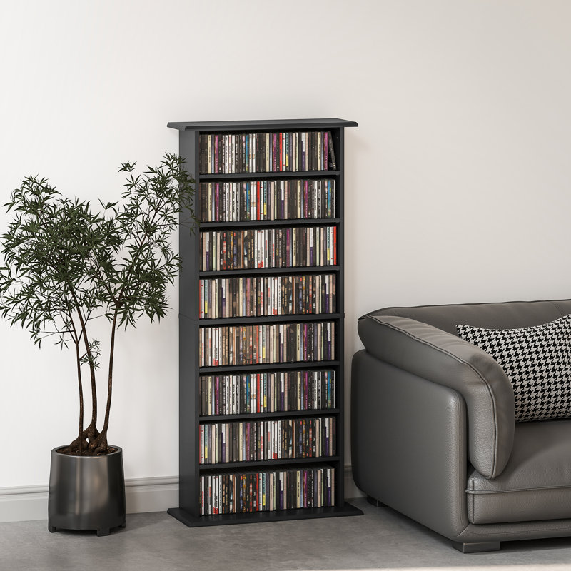 124.5cm H Media Shelves, Blakc