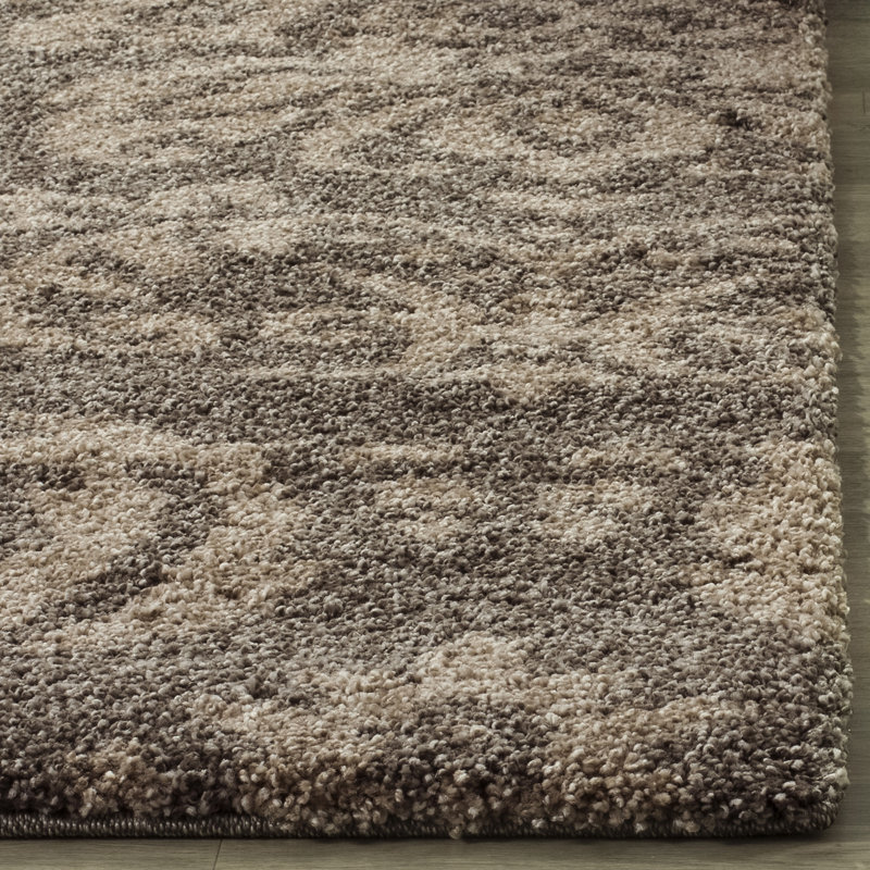 Tapis floral fumé / beige Ellyona, Tapis de couloir 2 pi 3 po x 7 pi