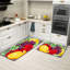 Ensemble de 2 tapis de cuisine rétro à motif de fruits et de raisins