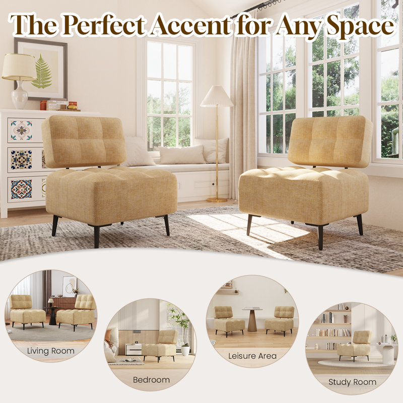 Chaise d'appoint Mid-Century Modern, Jaune