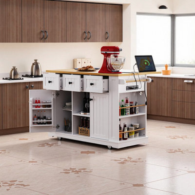 Kitchen Island Set with 2 Bar Stools – Complete Breakfast Nook Solution by Lark Manor
