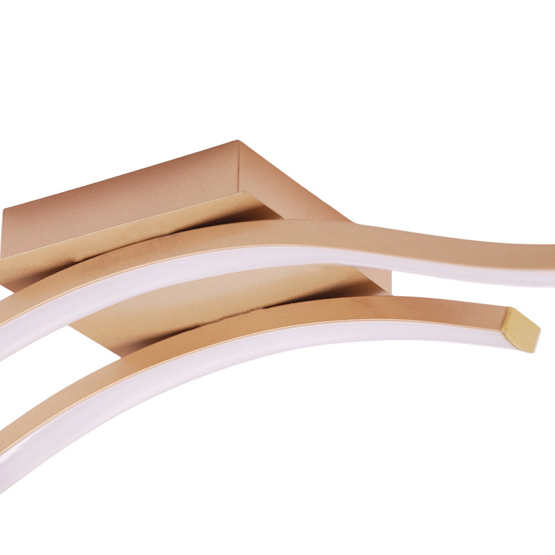 LED Semi Flush Mount, Brushed Gold